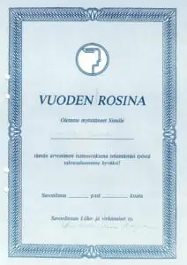 Почетная грамота Rosina 2011