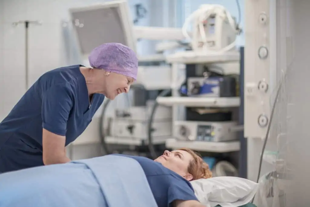 Nurse with patient