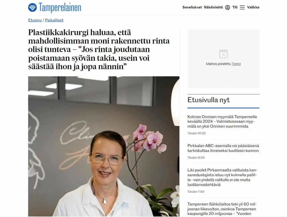 johanna pinksu rintasyöpä artikkeli yle