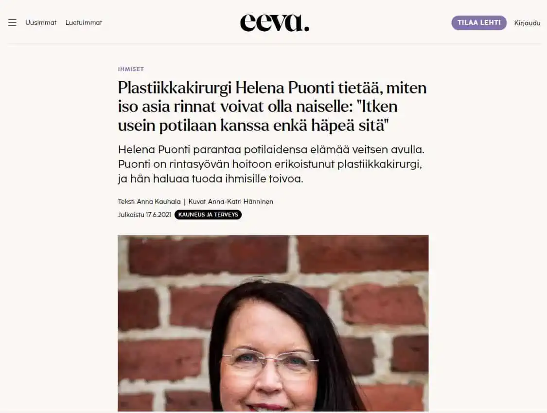 johanna pinksu rintasyöpä artikkeli yle